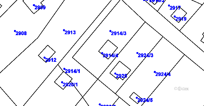 Parcela st. 2914/4 v KÚ Planá nad Lužnicí, Katastrální mapa