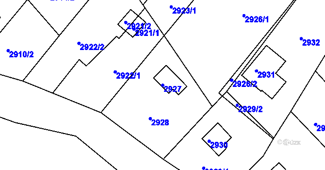 Parcela st. 2927 v KÚ Planá nad Lužnicí, Katastrální mapa