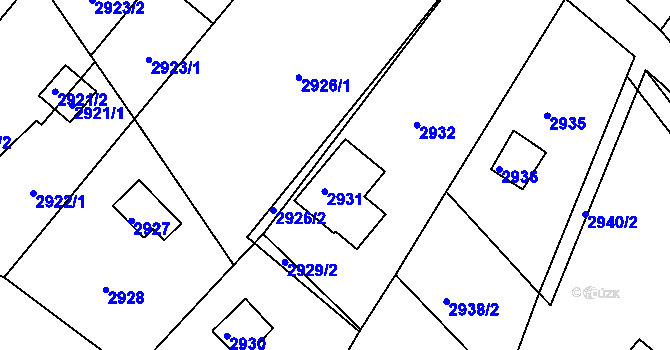 Parcela st. 2931 v KÚ Planá nad Lužnicí, Katastrální mapa
