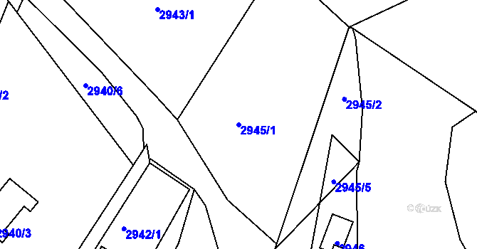Parcela st. 2945/1 v KÚ Planá nad Lužnicí, Katastrální mapa