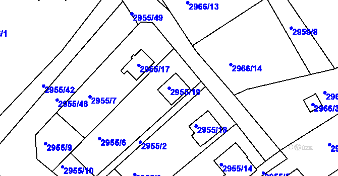 Parcela st. 2955/19 v KÚ Planá nad Lužnicí, Katastrální mapa