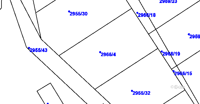 Parcela st. 2966/4 v KÚ Planá nad Lužnicí, Katastrální mapa