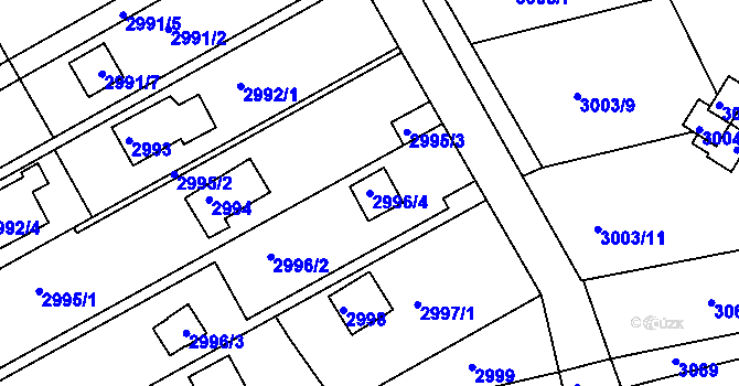 Parcela st. 2996/4 v KÚ Planá nad Lužnicí, Katastrální mapa