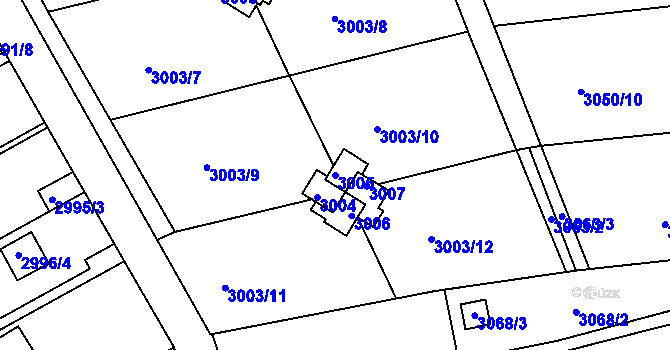 Parcela st. 3005 v KÚ Planá nad Lužnicí, Katastrální mapa