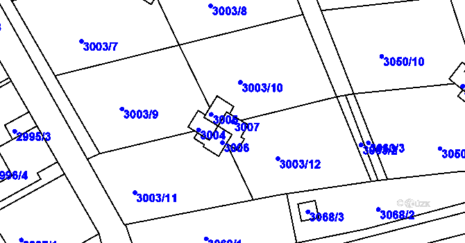 Parcela st. 3007 v KÚ Planá nad Lužnicí, Katastrální mapa