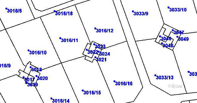 Parcela st. 3024 v KÚ Planá nad Lužnicí, Katastrální mapa