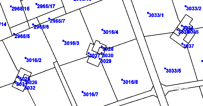 Parcela st. 3030 v KÚ Planá nad Lužnicí, Katastrální mapa
