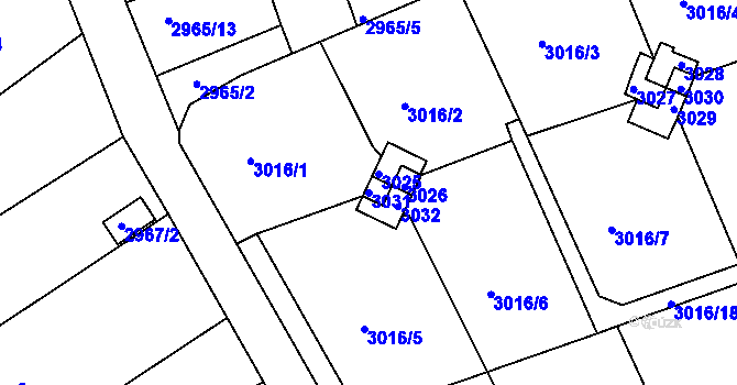 Parcela st. 3031 v KÚ Planá nad Lužnicí, Katastrální mapa