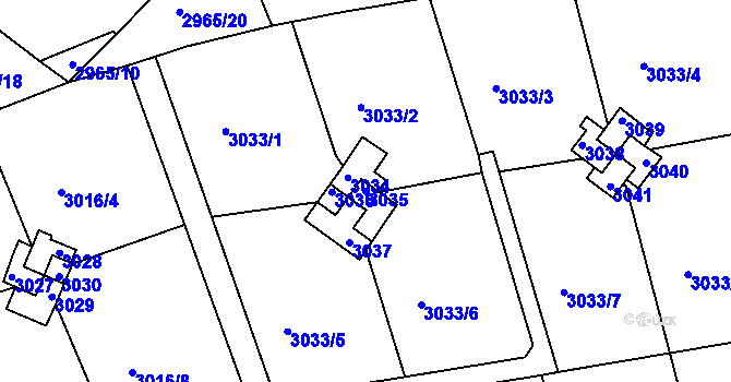 Parcela st. 3035 v KÚ Planá nad Lužnicí, Katastrální mapa