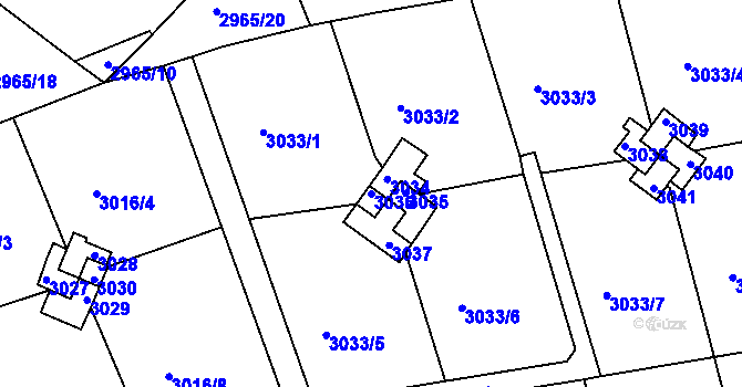 Parcela st. 3036 v KÚ Planá nad Lužnicí, Katastrální mapa