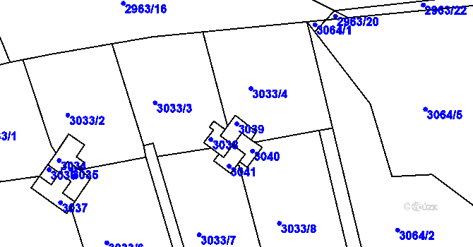 Parcela st. 3039 v KÚ Planá nad Lužnicí, Katastrální mapa