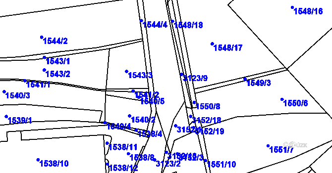 Parcela st. 3123 v KÚ Planá nad Lužnicí, Katastrální mapa