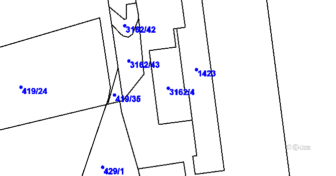 Parcela st. 3162/4 v KÚ Planá nad Lužnicí, Katastrální mapa