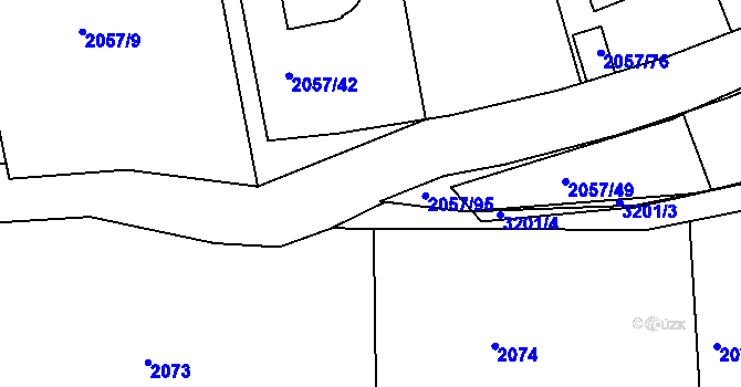 Parcela st. 2057/90 v KÚ Planá nad Lužnicí, Katastrální mapa