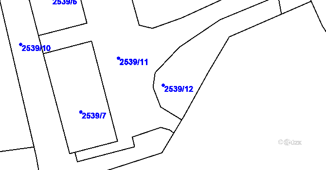 Parcela st. 2539/12 v KÚ Planá nad Lužnicí, Katastrální mapa