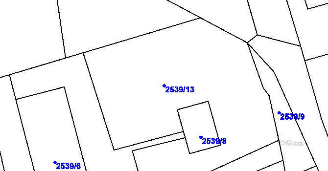 Parcela st. 2539/13 v KÚ Planá nad Lužnicí, Katastrální mapa
