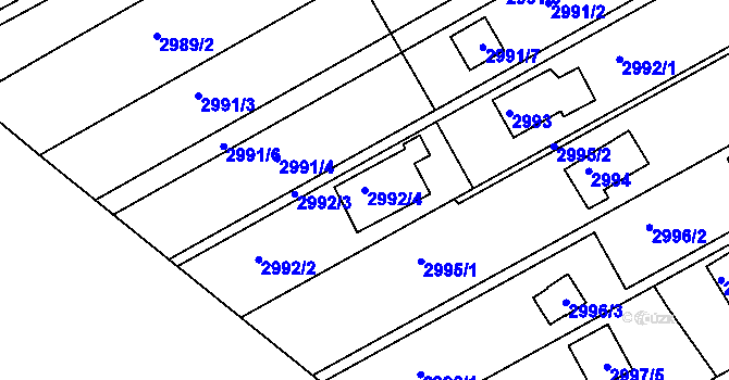 Parcela st. 2992/4 v KÚ Planá nad Lužnicí, Katastrální mapa