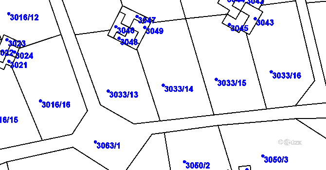 Parcela st. 3033/14 v KÚ Planá nad Lužnicí, Katastrální mapa