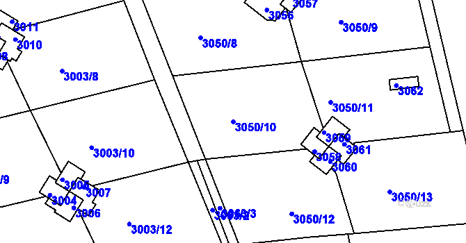 Parcela st. 3050/10 v KÚ Planá nad Lužnicí, Katastrální mapa