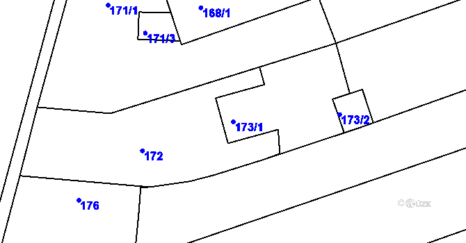 Parcela st. 173/1 v KÚ Planá nad Lužnicí, Katastrální mapa