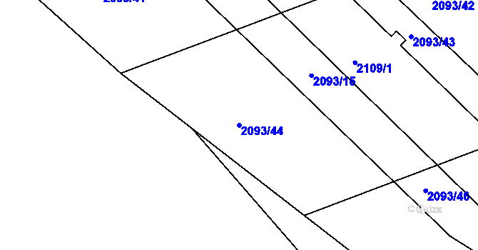 Parcela st. 2093/44 v KÚ Planá nad Lužnicí, Katastrální mapa