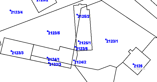 Parcela st. 2125/1 v KÚ Planá nad Lužnicí, Katastrální mapa