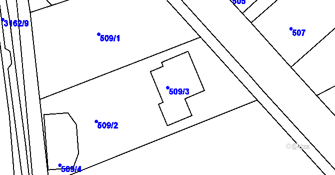 Parcela st. 509/3 v KÚ Planá nad Lužnicí, Katastrální mapa