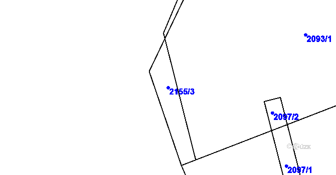 Parcela st. 2155/3 v KÚ Planá nad Lužnicí, Katastrální mapa