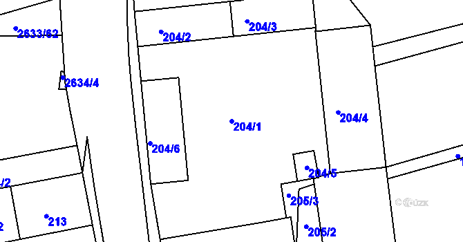 Parcela st. 204/1 v KÚ Planá nad Lužnicí, Katastrální mapa