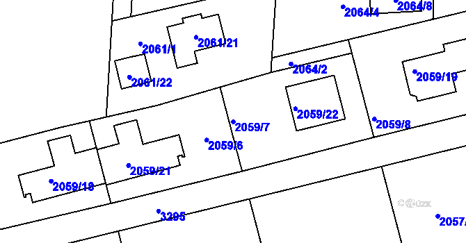 Parcela st. 2059/7 v KÚ Planá nad Lužnicí, Katastrální mapa
