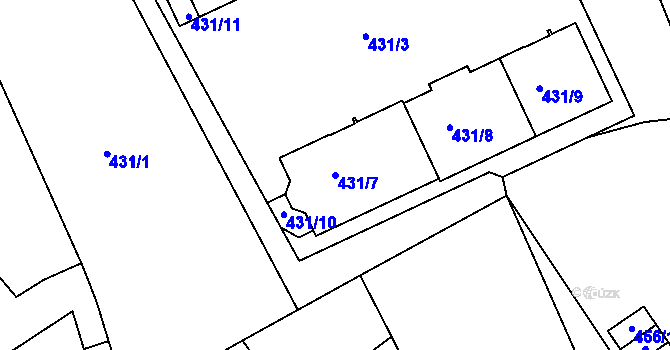 Parcela st. 431/7 v KÚ Planá nad Lužnicí, Katastrální mapa