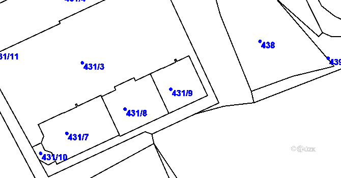 Parcela st. 431/9 v KÚ Planá nad Lužnicí, Katastrální mapa