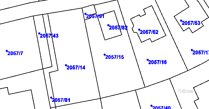 Parcela st. 2057/15 v KÚ Planá nad Lužnicí, Katastrální mapa