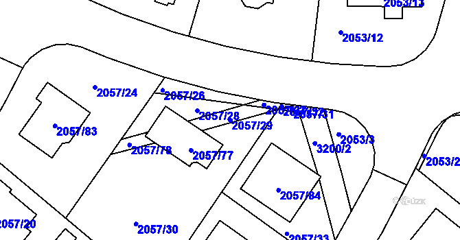 Parcela st. 2057/29 v KÚ Planá nad Lužnicí, Katastrální mapa
