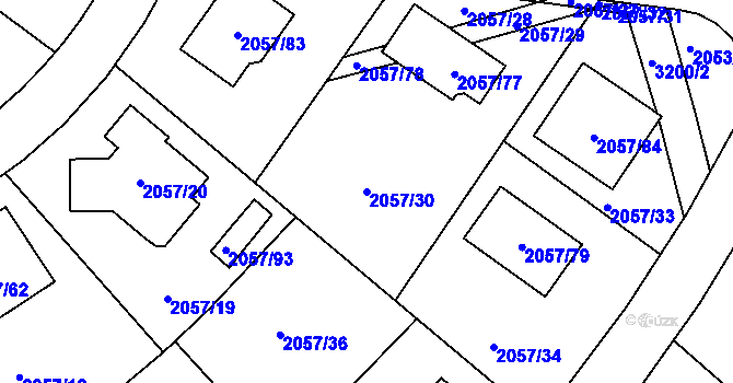 Parcela st. 2057/30 v KÚ Planá nad Lužnicí, Katastrální mapa