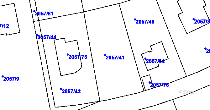 Parcela st. 2057/41 v KÚ Planá nad Lužnicí, Katastrální mapa