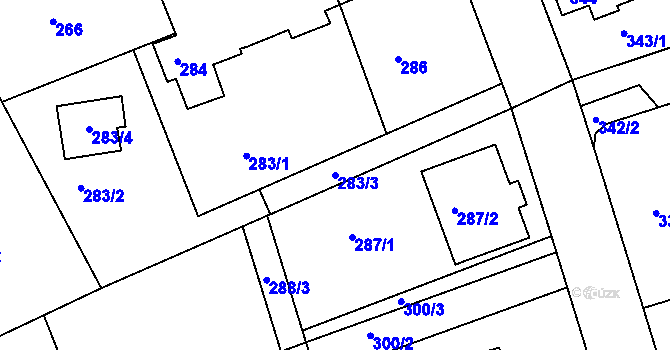 Parcela st. 283/3 v KÚ Planá nad Lužnicí, Katastrální mapa
