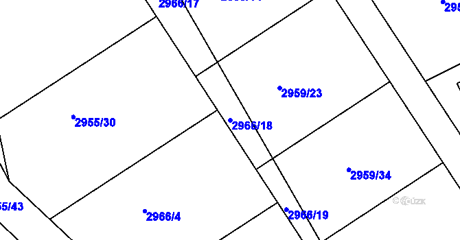 Parcela st. 2966/18 v KÚ Planá nad Lužnicí, Katastrální mapa