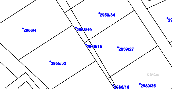 Parcela st. 2966/15 v KÚ Planá nad Lužnicí, Katastrální mapa