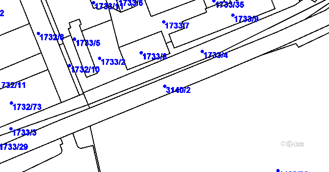 Parcela st. 3140/2 v KÚ Planá nad Lužnicí, Katastrální mapa
