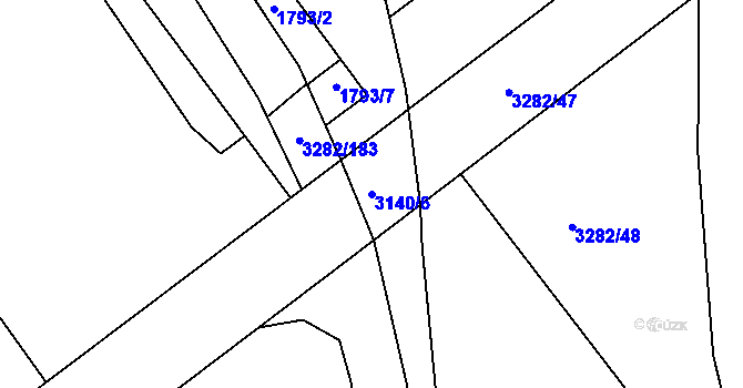 Parcela st. 3140/6 v KÚ Planá nad Lužnicí, Katastrální mapa
