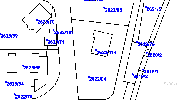 Parcela st. 2622/114 v KÚ Planá nad Lužnicí, Katastrální mapa