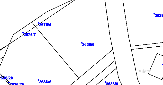 Parcela st. 2636/6 v KÚ Planá nad Lužnicí, Katastrální mapa