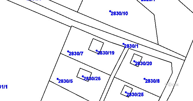 Parcela st. 2830/19 v KÚ Planá nad Lužnicí, Katastrální mapa