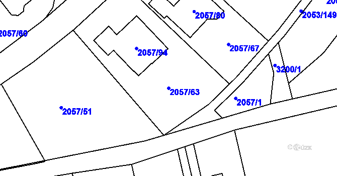 Parcela st. 2057/63 v KÚ Planá nad Lužnicí, Katastrální mapa