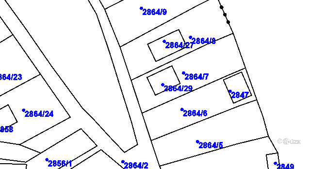 Parcela st. 2864/29 v KÚ Planá nad Lužnicí, Katastrální mapa