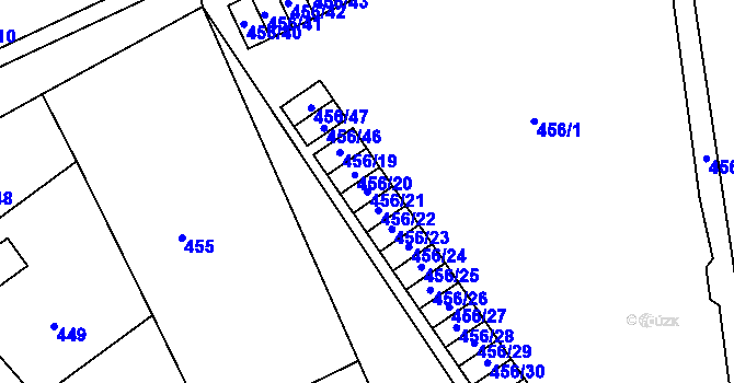 Parcela st. 456/21 v KÚ Planá nad Lužnicí, Katastrální mapa