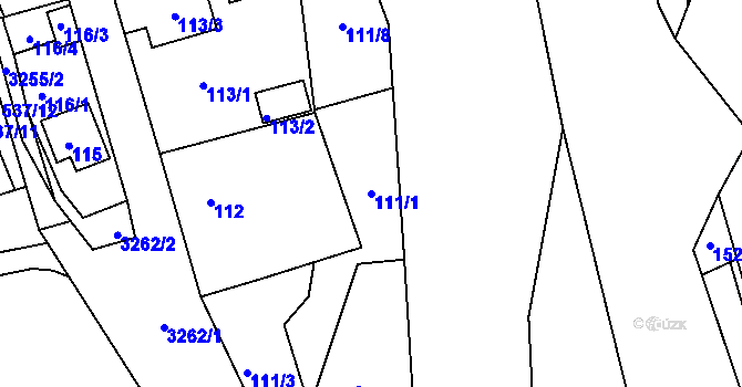 Parcela st. 111/1 v KÚ Planá nad Lužnicí, Katastrální mapa