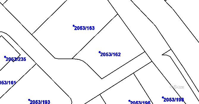 Parcela st. 2053/162 v KÚ Planá nad Lužnicí, Katastrální mapa