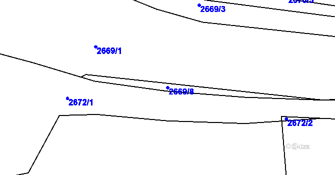 Parcela st. 2669/8 v KÚ Planá nad Lužnicí, Katastrální mapa